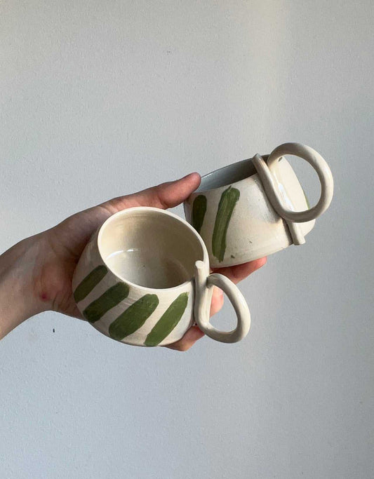 Keramikkopp | ränder | stengods