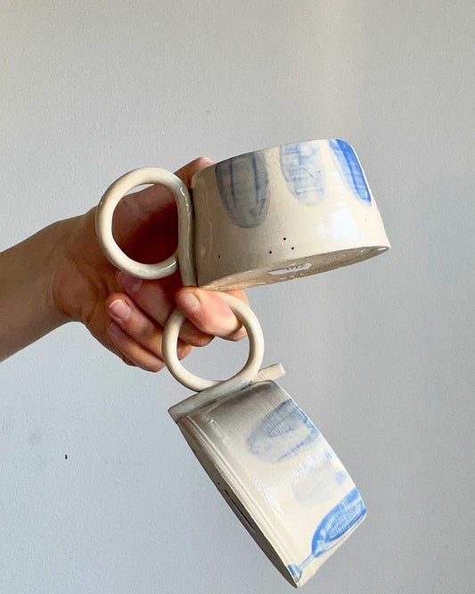 Keramikkopp | ränder | stengods