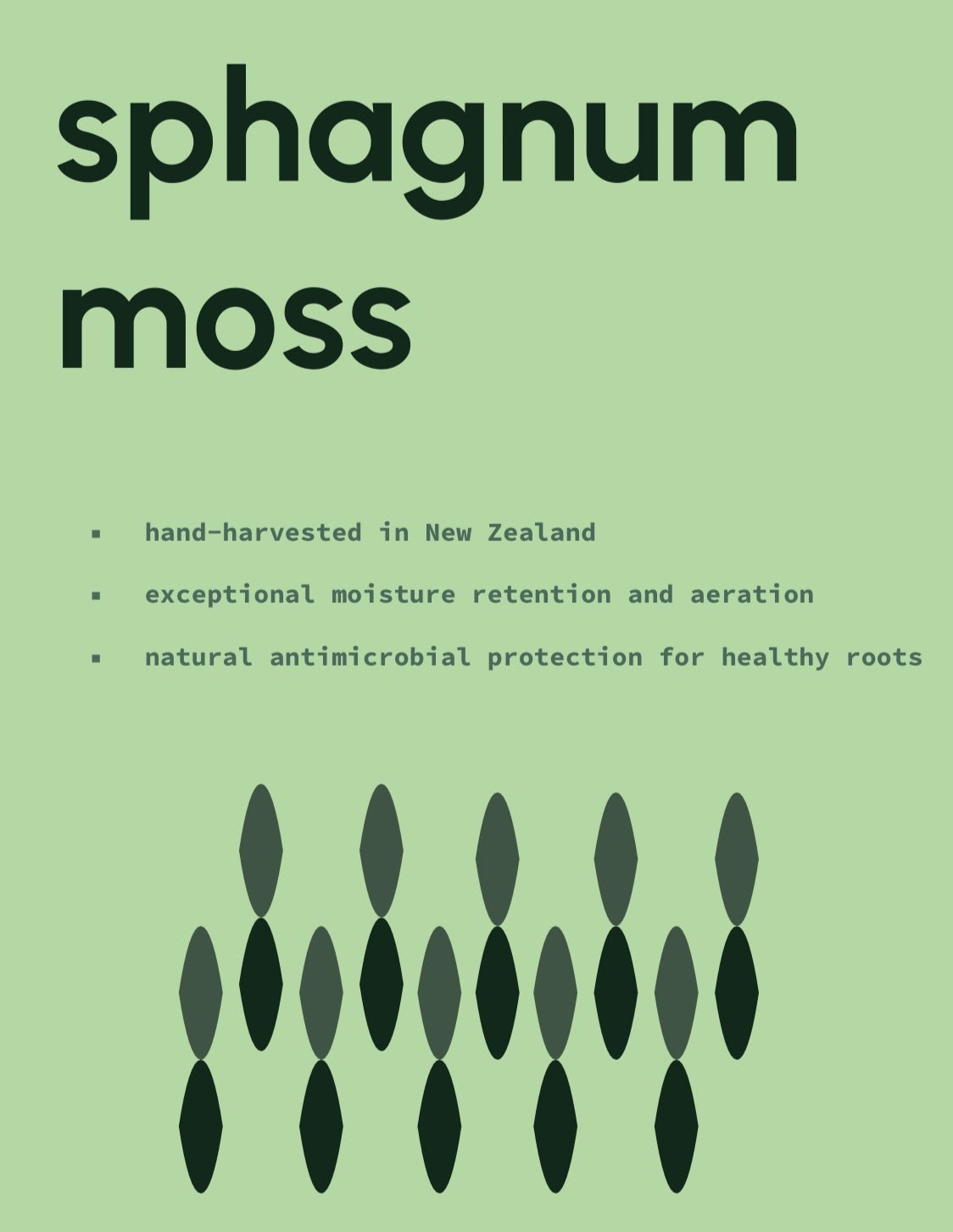 Sphagnum mossa etikett