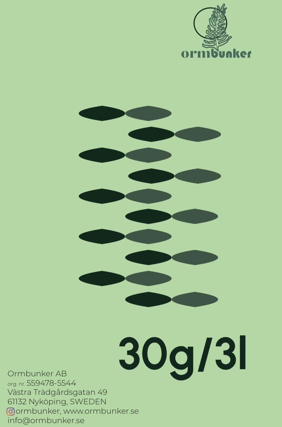 Sphagnum mossa etikett framsida