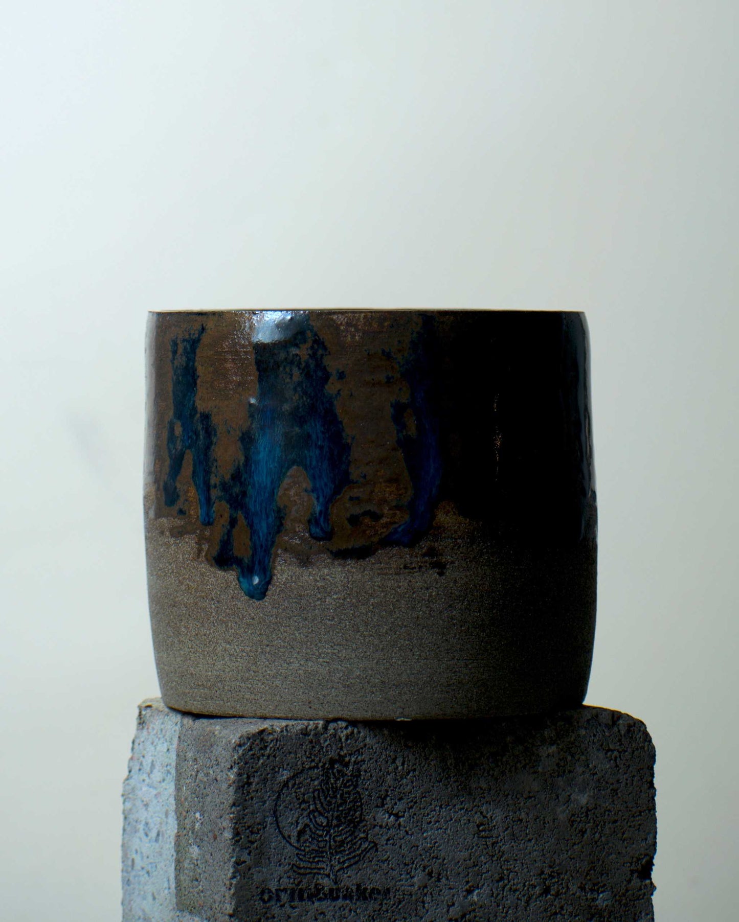 Keramiktopf 'Ozeanblau' | 12 cm | Steinzeugton