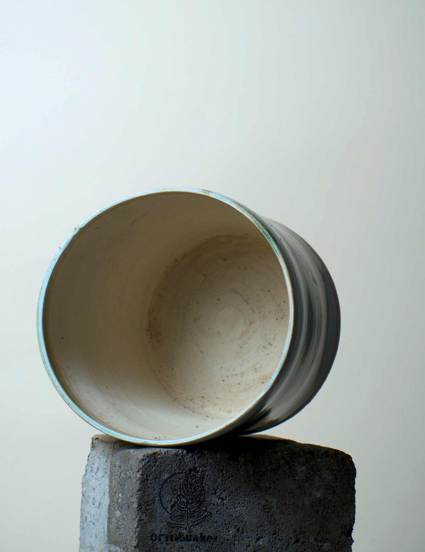 Ceramic pot green | 14.5 cm | Stoneware clay