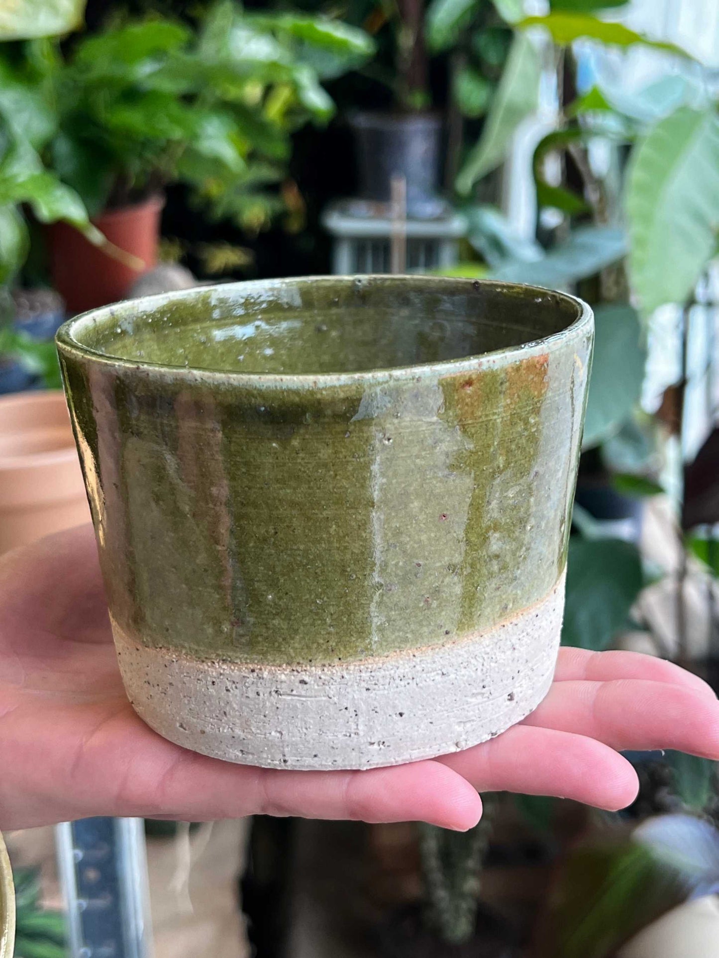 Pot with saucer | Green