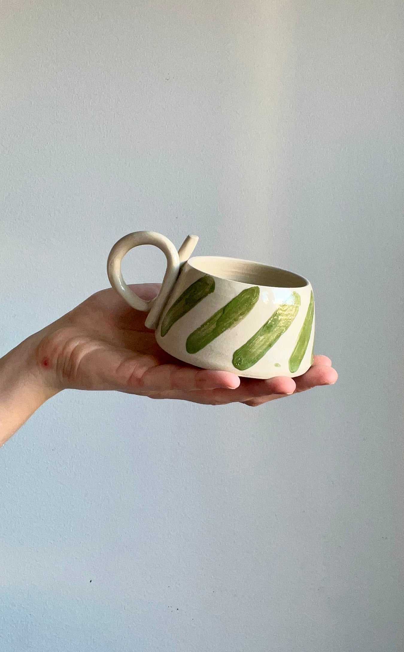 Ceramic cup | stripes | stoneware