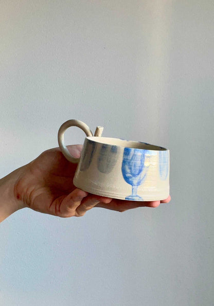 Ceramic cup | stripes | stoneware