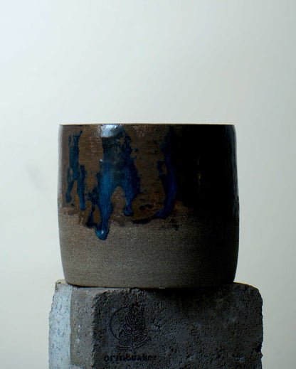 Keramikkruka 'ocean blue' | 12 cm | Stengodslera